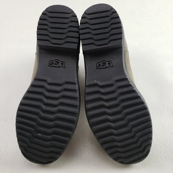 Ugg Attell Waterproof Ankle Boot Womens 7 Brown Leather Side Zip Fleece Lined - Picture 8 of 11